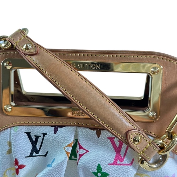 Genuine LOUIS VUITTON Judy PM Monogram White Multicolore Chain Shoulder Bag - Picture 10 of 16